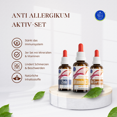 Anti Allergikum Aktiv-Set (Vitamin D3 K2, Zink, Bio Curcuma)